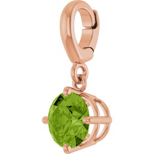 14K Rose Gold Natural Peridot Charm/Pendant – image 2