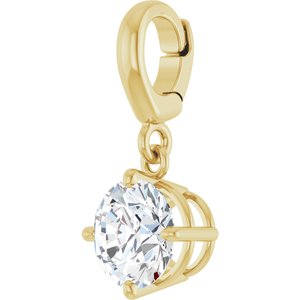 18K Yellow Gold-Plated Sterling Silver 3/4 CT Lab-Grown Diamond Charm/Pendant – image 2