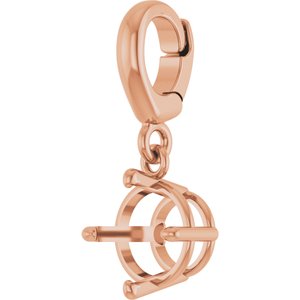 14K Rose Gold 6mm Round Charm/Pendant Mounting – image 4