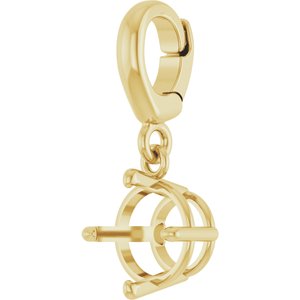 14K Yellow Gold 6mm Round Charm/Pendant Mounting – image 4