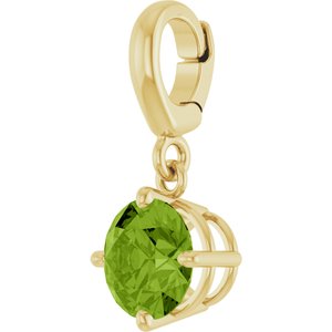 18K Yellow Gold-Plated Sterling Silver Natural Peridot Charm/Pendant – image 2