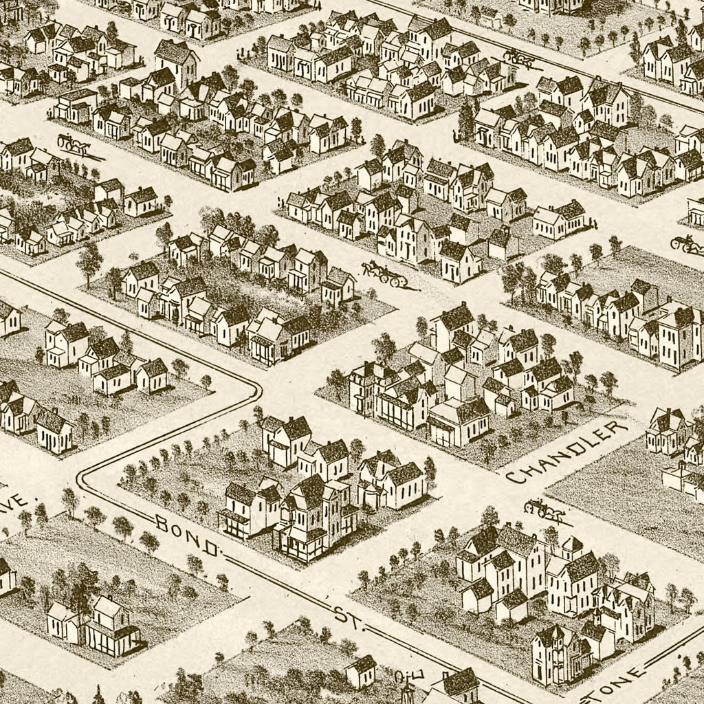 Vintage Map of Denison, Texas 1891