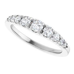 Sterling Silver 3.5 mm Round Accented Graduated Ring Mounting – image 8