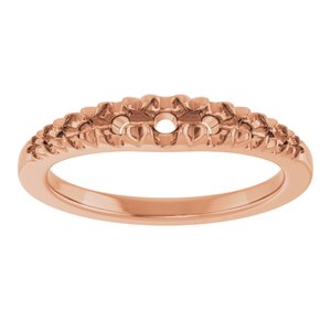 14K Rose Gold 3.5 mm Round Accented Graduated Ring Mounting – image 6