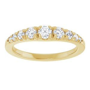 10K Yellow Gold 3.5 mm Round Accented Graduated Ring Mounting – image 5