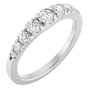 14K White Gold 1/2 CTW Lab-Grown Diamond Graduated Ring