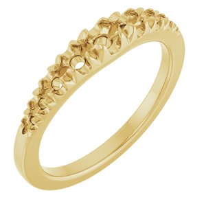 10K Yellow Gold 3.5 mm Round Accented Graduated Ring Mounting – image 2