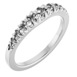 14K White Gold 3.5 mm Round Accented Graduated Ring Mounting – image 2