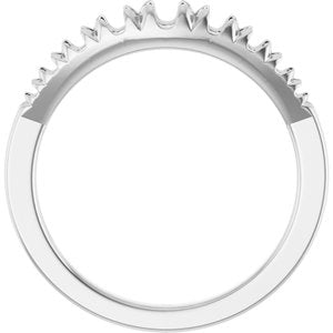 10K White Gold 3.5 mm Round Accented Graduated Ring Mounting – image 4