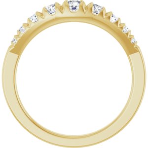 10K Yellow Gold 3.5 mm Round Accented Graduated Ring Mounting – image 3