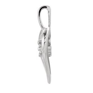 14K White Gold .02 CT Natural Diamond Heart Pendant