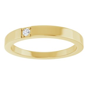 14K Yellow Gold .03 CTW Lab-Grown Diamond Engravable Family Stackable Ring – image 3