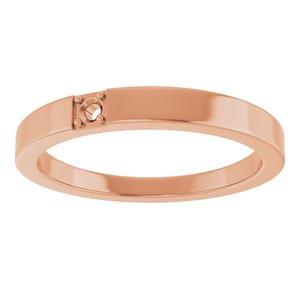 14K Rose Gold 2 mm Round Stackable Engravable Family Ring Mounting – image 6
