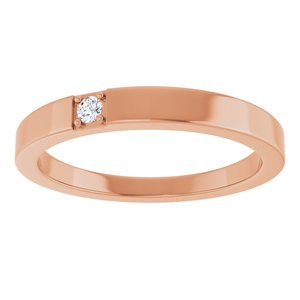 14K Rose Gold .03 CTW Natural Diamond Engravable Family Stackable Ring – image 3
