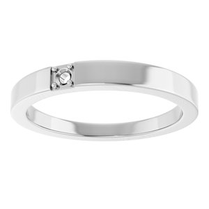 14K White Gold 2 mm Round Stackable Engravable Family Ring Mounting – image 6