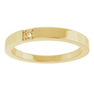 14K Yellow Gold 2 mm Round Stackable Engravable Family Ring Mounting – image 6