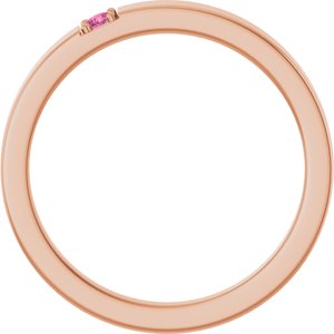 14K Rose Gold Natural Pink Tourmaline Engravable Family Stackable Ring – image 2