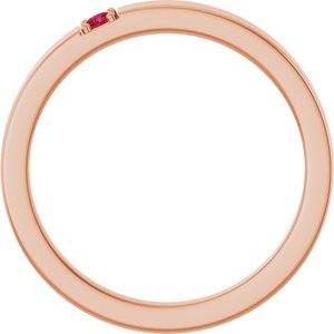 14K Rose Gold Lab-Grown Ruby Engravable Family Stackable Ring – image 2