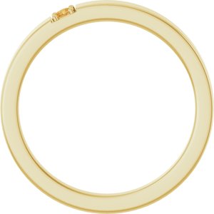 10K Yellow Gold Natural Citrine Engravable Family Stackable Ring – image 2