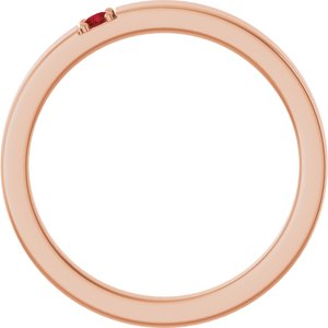 14K Rose Gold Natural Mozambique Garnet Engravable Family Stackable Ring – image 2