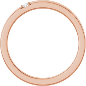 14K Rose Gold .03 CTW Natural Diamond Engravable Family Stackable Ring – image 2