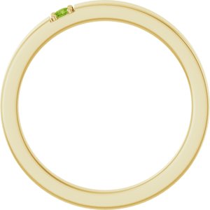 14K Yellow Gold Natural Peridot Engravable Family Stackable Ring – image 2