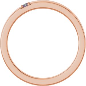 14K Rose Gold Lab-Grown Alexandrite Engravable Family Stackable Ring – image 2