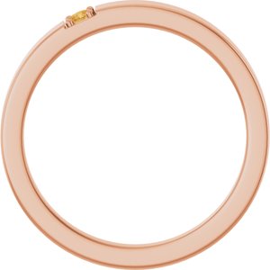 14K Rose Gold Natural Citrine Engravable Family Stackable Ring – image 2