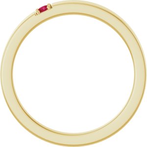 10K Yellow Gold Natural Ruby Engravable Family Stackable Ring – image 2