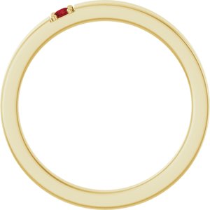 10K Yellow Gold Natural Mozambique Garnet Engravable Family Stackable Ring – image 2