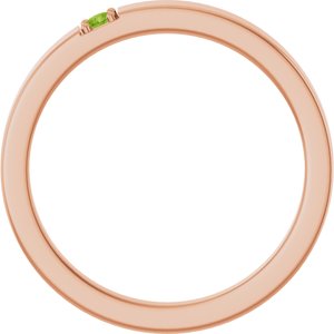 14K Rose Gold Natural Peridot Engravable Family Stackable Ring – image 2