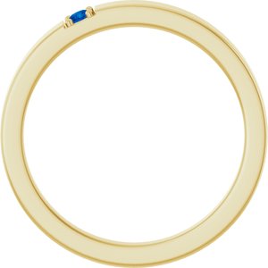 14K Yellow Gold Natural Blue Sapphire Engravable Family Stackable Ring – image 2