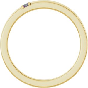 14K Yellow Gold Lab-Grown Alexandrite Engravable Family Stackable Ring – image 2