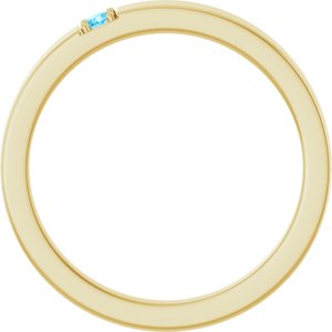 10K Yellow Gold Natural Aquamarine Engravable Family Stackable Ring – image 2