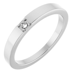 14K White Gold 2 mm Round Stackable Engravable Family Ring Mounting – image 2