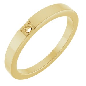 14K Yellow Gold 2 mm Round Stackable Engravable Family Ring Mounting – image 2