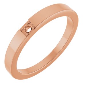 14K Rose Gold 2 mm Round Stackable Engravable Family Ring Mounting – image 2