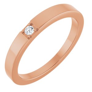 14K Rose Gold .03 CTW Natural Diamond Engravable Family Stackable Ring