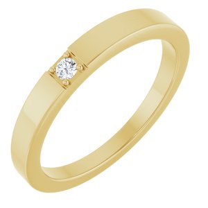 10K Yellow Gold .03 CTW Natural Diamond Engravable Family Stackable Ring