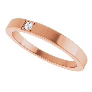 14K Rose Gold .03 CTW Lab-Grown Diamond Engravable Family Stackable Ring – image 5