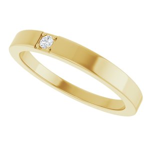 14K Yellow Gold .03 CTW Lab-Grown Diamond Engravable Family Stackable Ring – image 5