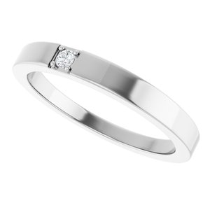 10K White Gold .03 CTW Lab-Grown Diamond Engravable Family Stackable Ring – image 5
