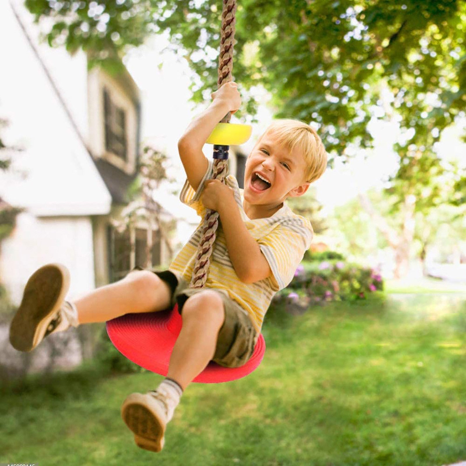 Fun Climbing Rope Swing with Platforms for Backyard Play