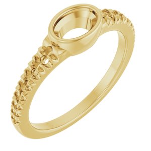 10K Yellow Gold 6x4 mm Oval Accented Bezel-Set Ring Mounting – image 2