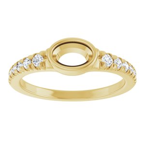 10K Yellow Gold 6x4 mm Oval 1/5 CTW Lab-Grown Diamond Semi-Set Bezel-Set Ring – image 6