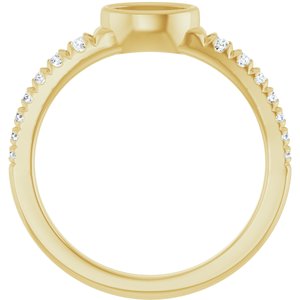 10K Yellow Gold 6x4 mm Oval 1/5 CTW Lab-Grown Diamond Semi-Set Bezel-Set Ring – image 4
