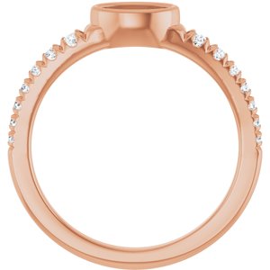 14K Rose Gold 6x4 mm Oval 1/5 CTW Lab-Grown Diamond Semi-Set Bezel-Set Ring – image 4