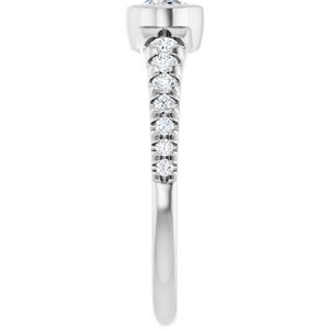 10K White Gold 6x4 mm Oval Accented Bezel-Set Ring Mounting – image 7