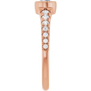 14K Rose Gold 6x4 mm Oval 1/5 CTW Natural Diamond Semi-Set Bezel-Set Ring – image 7