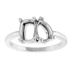 14K White Gold Two-Stone Ring Mounting – image 6